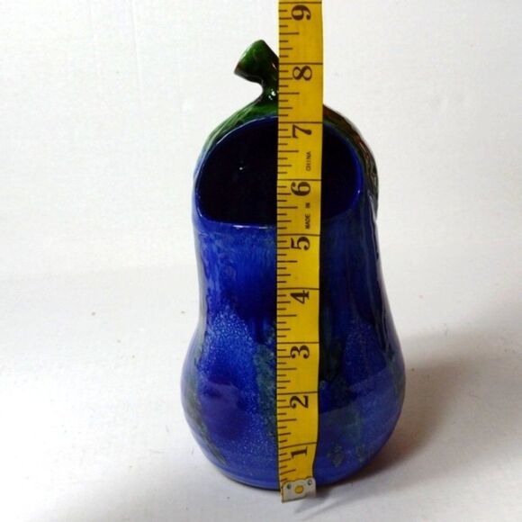 Vintage Ceramic Italian Eggplant Planter Vase Hand Painted Purple Drip Glaze - Picture 7 of 8